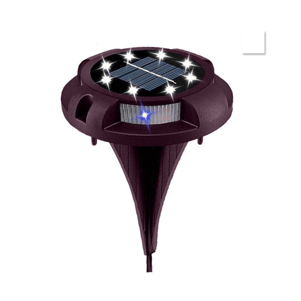 8pcs Waterproof 8 LED Ground Light Sidewalk Landscape Outdoor Garden Decorative Lawn Yard Bright Solar Power Driveway Pathway: Brown / 1