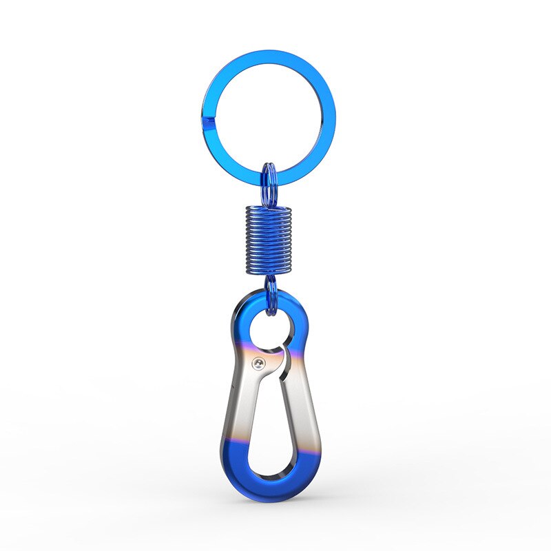 Key Cover Universal Motorcycle Modified Crective CNC Keychain Decorative Modification Parts Titanium Alloy Key Head Covers: silve blue chain