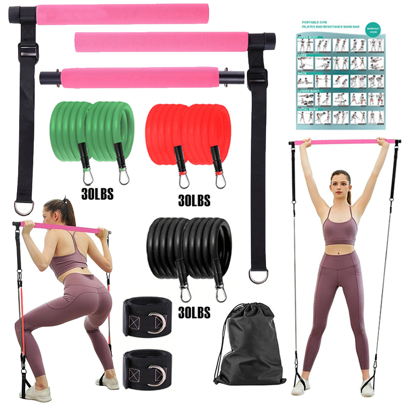 Pilates Kit Met Weerstandsbanden, Multifunctionele Yoga Pilates, Draagbare Home Gym Pilates Weerstandskit Full Body Workouts