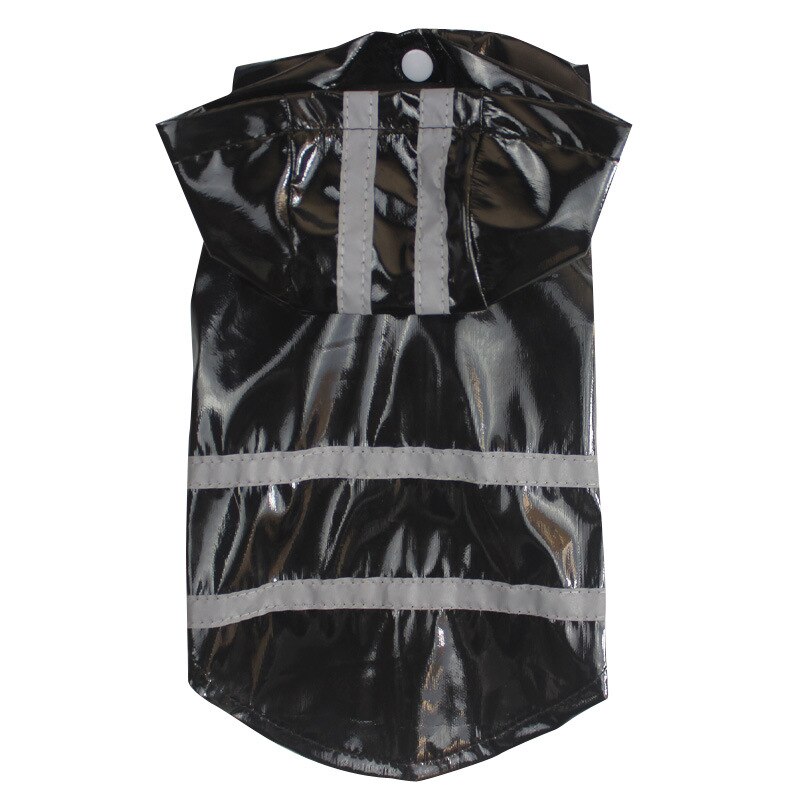 Multisize Pets Dog Clothes Hooded Raincoats Reflective Strip Dogs Rain Coat Waterproof Jacket Outdoor Breathable Clothes Puppies: black / XL