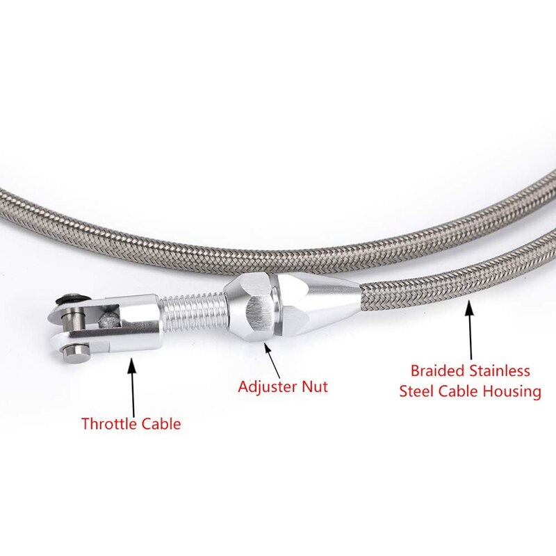 36inch Braided Throttle Cable Kit Compatible for 97-07 Chevrolet/Chevy LS1 Engine 4.8L 5.3L 5.7L 6.0L TCB02