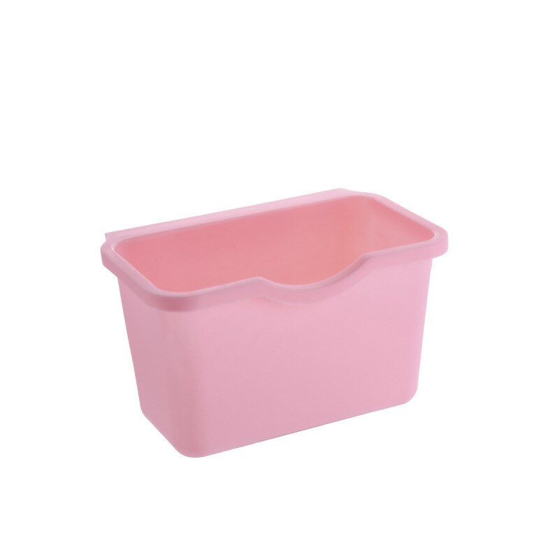 2 Size Kitchen Cabinet Door Hanging Trash Garbage Bin Can Rubbish Container Storage Boxes Cupboard Door Back Hanging Cans: S pink