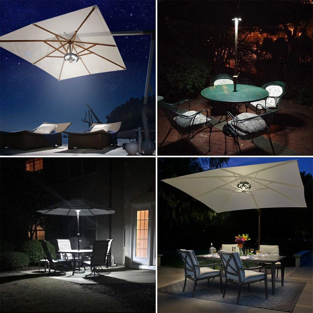 Lumière de parasol de Patio sans fil 24 lumières de nuit de Led d'intense luminosité Led à piles luminaire de parapluie pour des tentes de Camping O