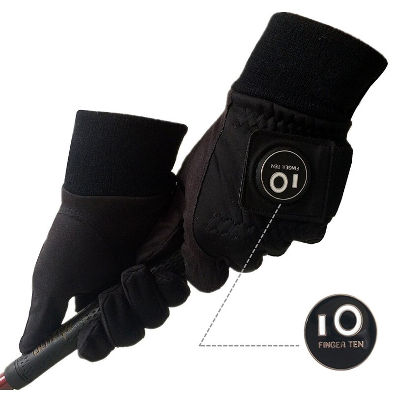 1 par inverno frio tempo quente luvas de golfe men com marcador bola aperto à prova de vento à prova dwindproof água luvas de golfe