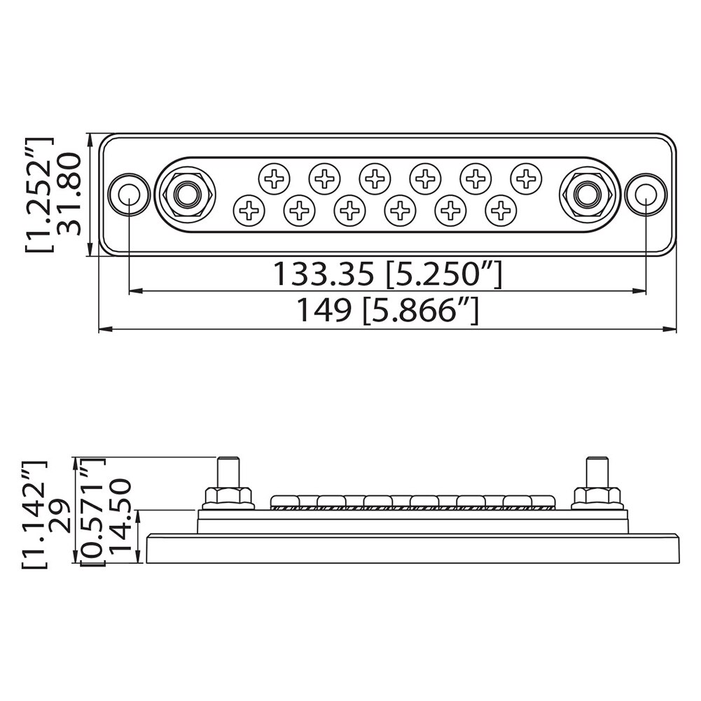 Bus Bar 48V 100 150 Amp Busbar Buss Bar with Clear Cover for Truck Boat RV