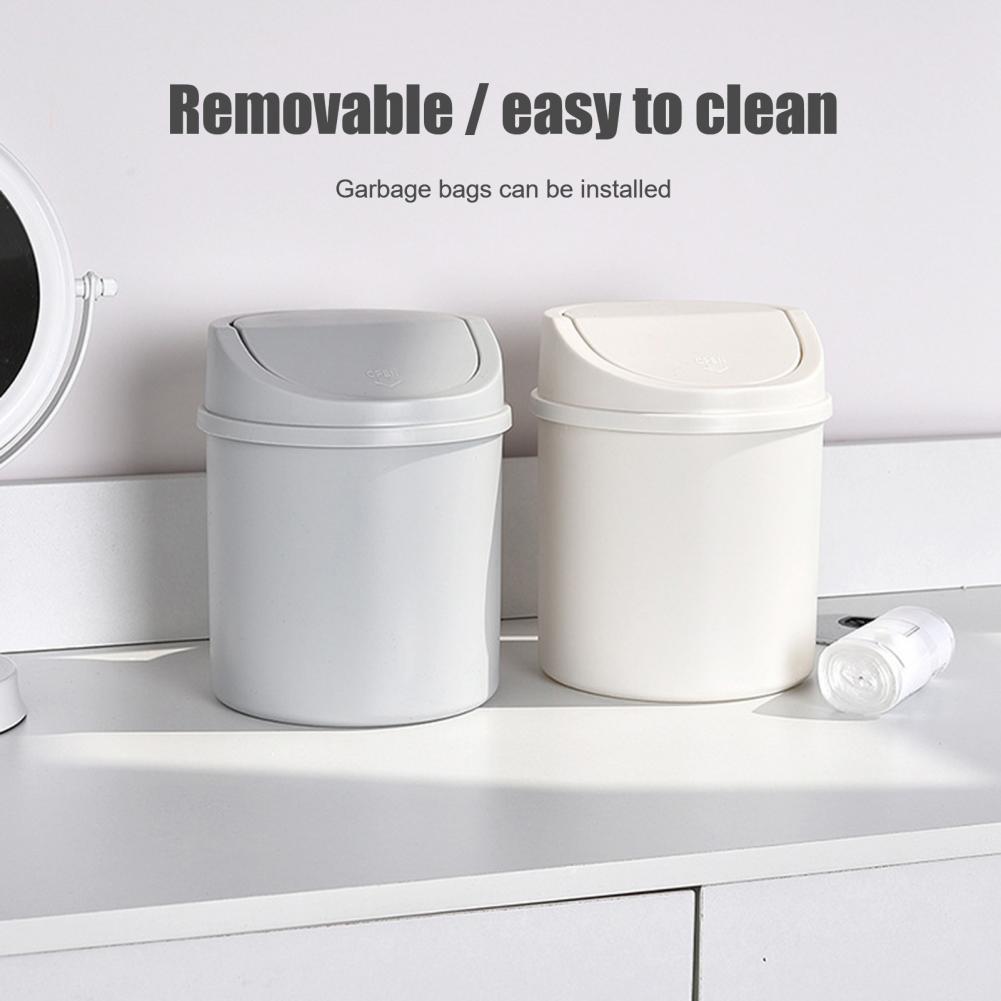 Cubo de basura de escritorio de , fácil de limpiar cubo de basura de mesa, compacto, de plástico sólido, Mini bote de basura de escritorio