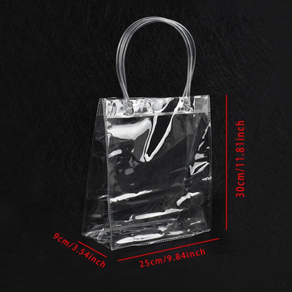 1Pc Transparent Shopping Bag PVC Clear Tote Bag Women Handbag Durable Stadium Approved Grocery Bag Eco Shopping Pouch