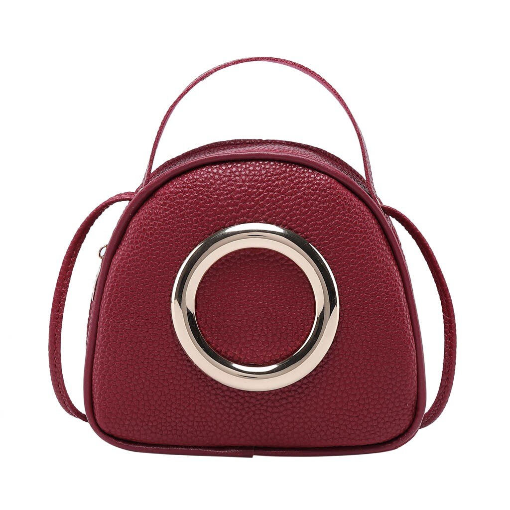 Women Solid Shoulder Bag Leather Cute Girl Small Handbag Versatile Luxury Women Messenger Bag: Red