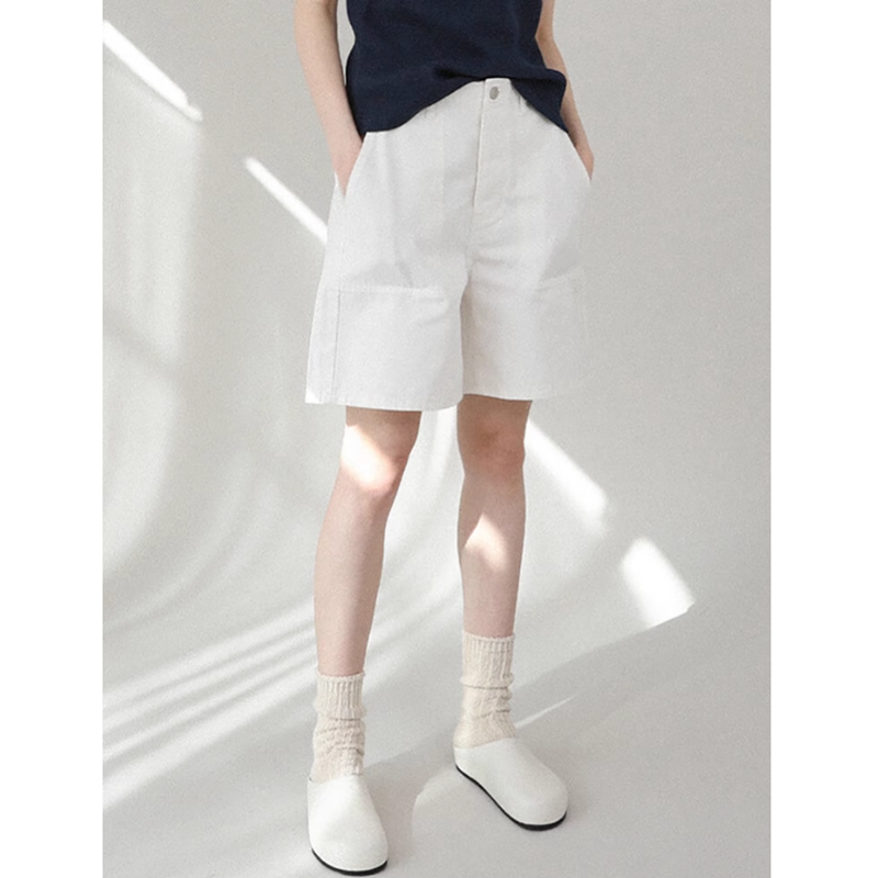 2024 100% Katoenen Dames Shorts Effen Hoge Taille Korte Broek Harajuku Kaki Zwart Wit Sweatshorts Koreaanse Mode Kleding