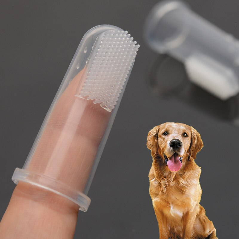 Dozzlor 1 pc kæledyr finger tandbørste bærbar softdog børste dårlig ånde tandsten tandpleje hund kat rengøringsmateriel