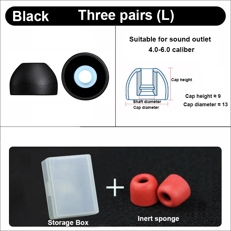 3 par ørepropper til sony wf -1000 xm 4 bløde silikone beskyttende ørepropper anti-allergiske ørepropper undgår at falde af ørepuder cover: Sort-l