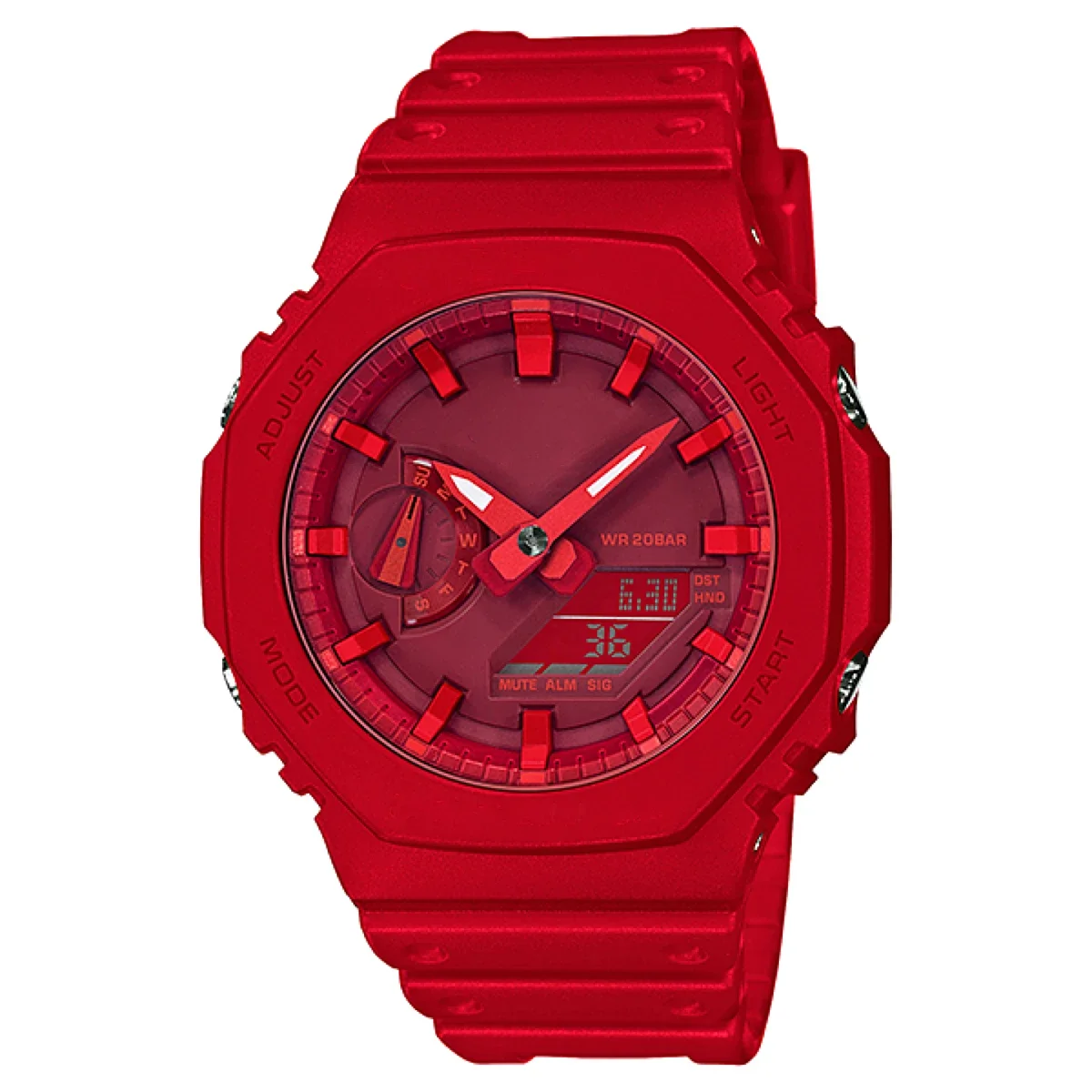 GA-2100 Men's Watch Waterproof and Shockproof Date G Sports Alarm Clock Multi SHOCK functional LED Dual Screen Watch: PURPLE