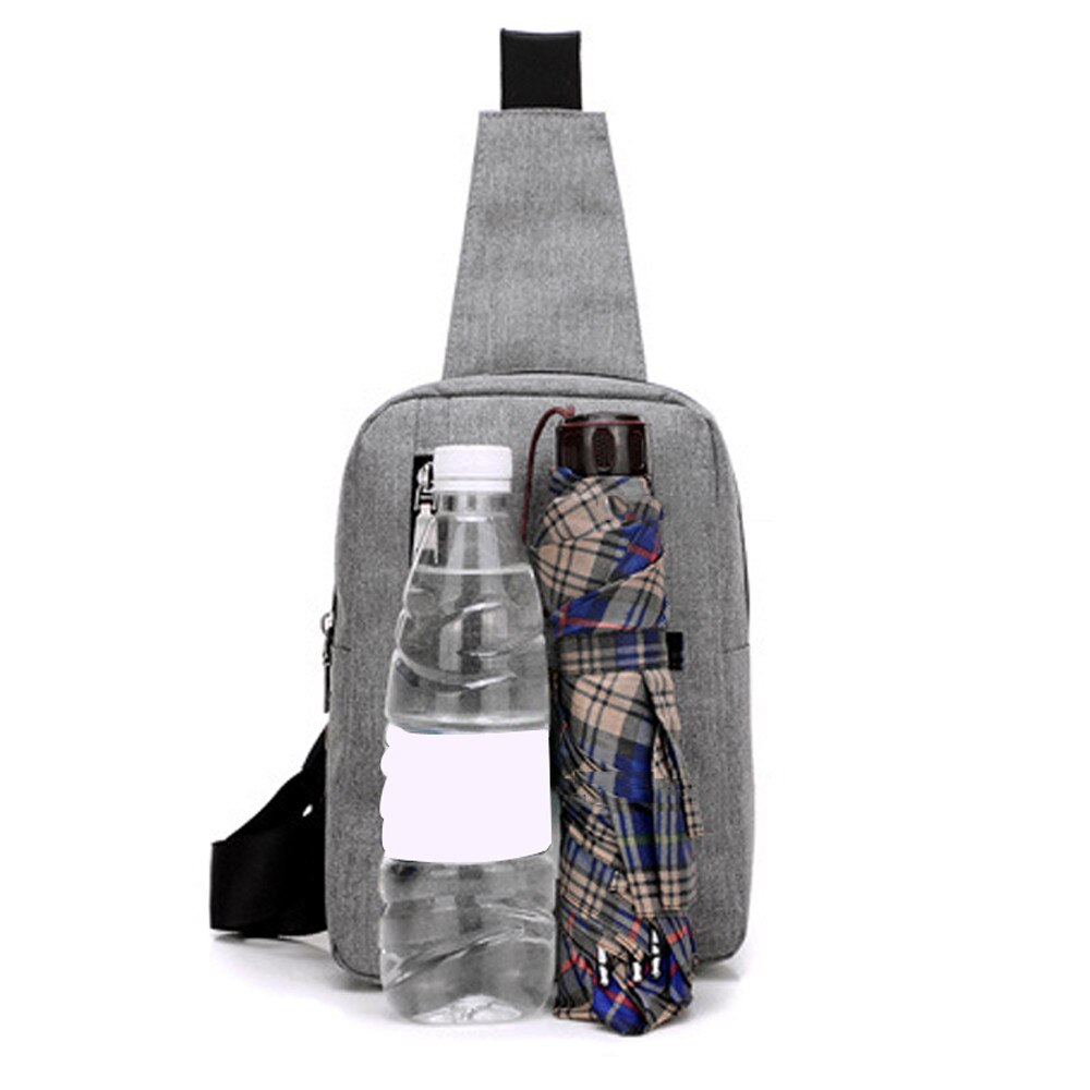 Bærbar canvas hovedtelefonstik afslappet sport crossbody størrelse 22 x 16 x 5cm skuldertaske brysttaske #25