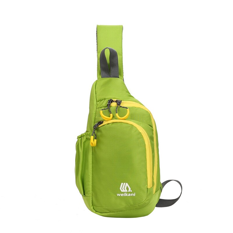 Waterproof Outdoor Adjustable Running Shoulder Bag,Wear-resisting Portable Cycling Chest Bag,Unisex Ultralight Marathon Bag: Green Color