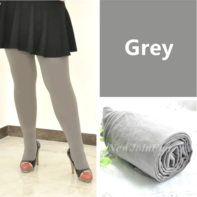 FREEAUCE 120D Women's Plus Large Size Pantyhose XXXL Black White Ladies Tights for Oversize Fat Woman Sexy Sheer Stockings 5XL: GRAY