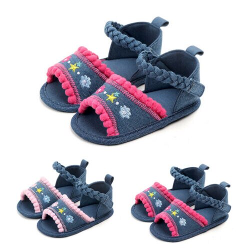 Focusnorm Baby Mädchen Rüschen Blume Schuhe Sandles Sommer Schuhe Kleinkind Prewalker