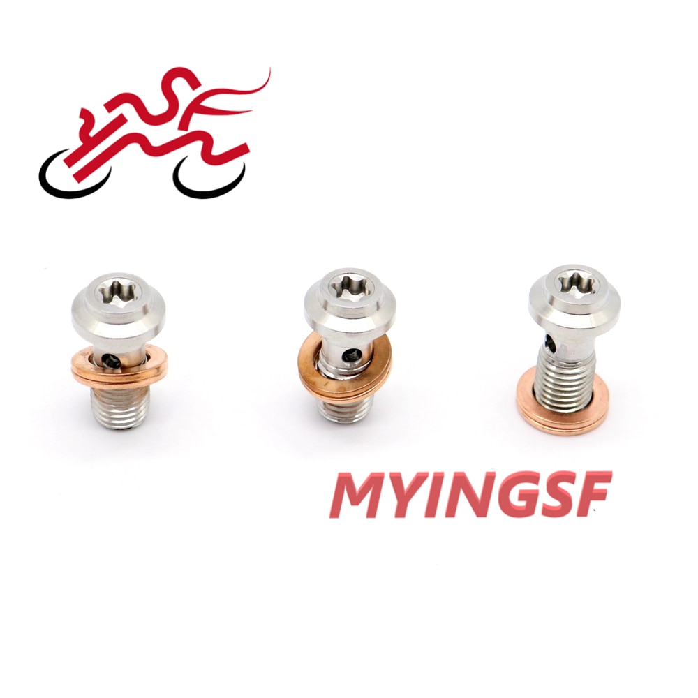 Universal Stainless Banjo Bolts Hydraulic Clutch Brake Master Cylinder Screw Front Rear Brake Caliper Bolt M10 x 1.25 Motorcycle