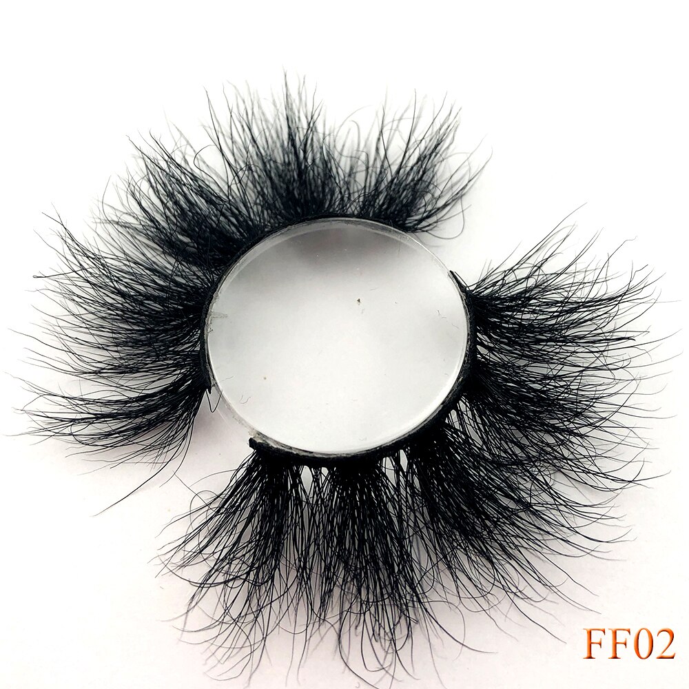 100% cils de vison 25mm cils moelleux en désordre 3D faux cils dramatiques longs cils naturels gros maquillage cils de vison: FF02