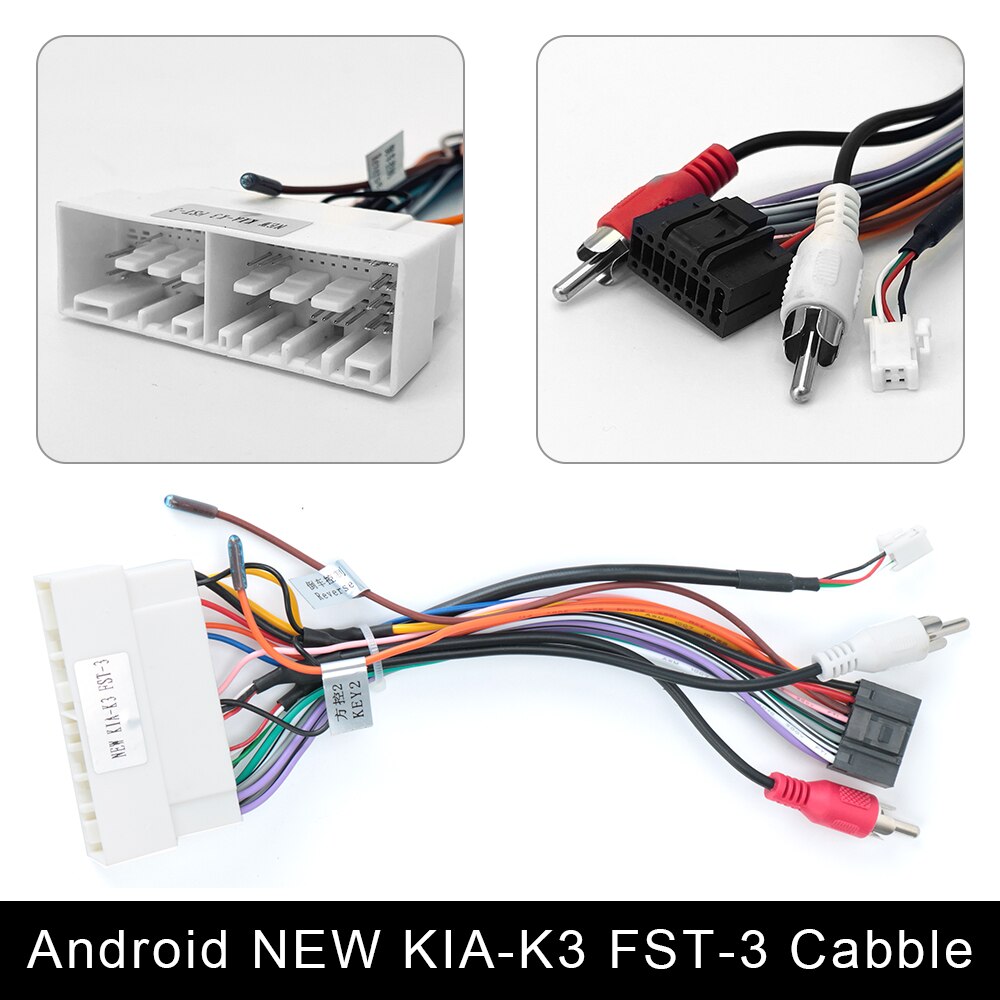 2 din carro android rádio cabo conector de alimentação universal: KIA-K3   FST-3