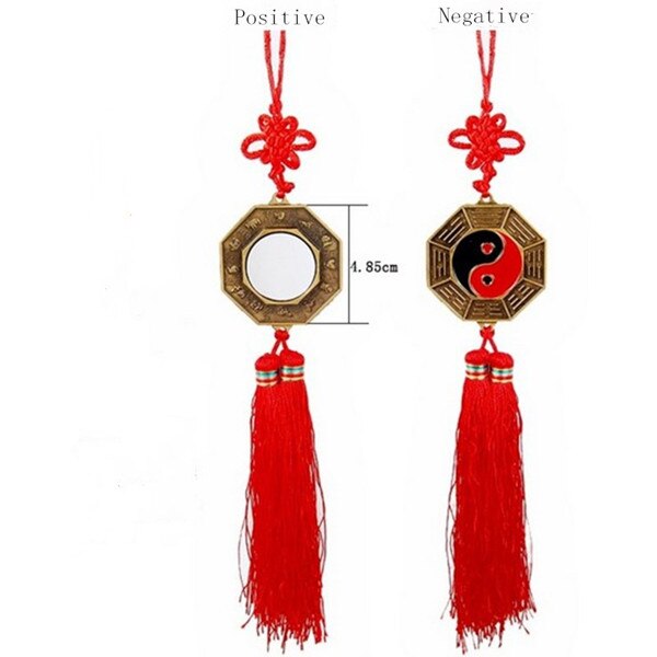 1PC Chinese Feng Shui Bagua Mirror Yin Yang Bagua Mirror with Chinese Knot Good Luck Fortune Prayer Blessing Hanging Decor: 4.85cm
