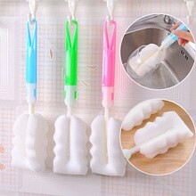 2pcs Baby Bottle Cleaner Sponge Nipple Milk Bottle Brush with Handle Newborn Baby Bottles Utensils Brush Glass Special Brushes