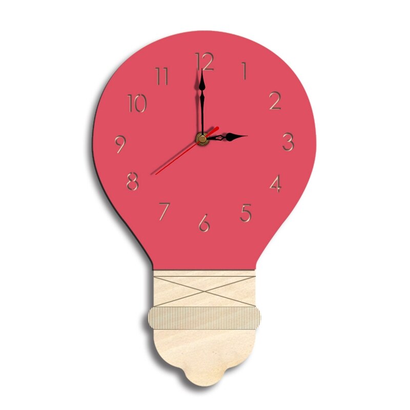 Room Decoration Digital Clock Nordic Style Light Bulb Wall Clock Home Life Mute Clock