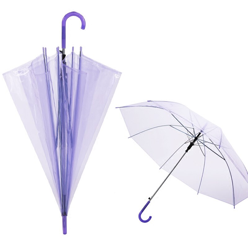 Clear Transparent Rain Umbrella PVC Rain Dome Wedding Party Umbrellas Adult Long Handle Straight Stick Small Umbrella for Kids
