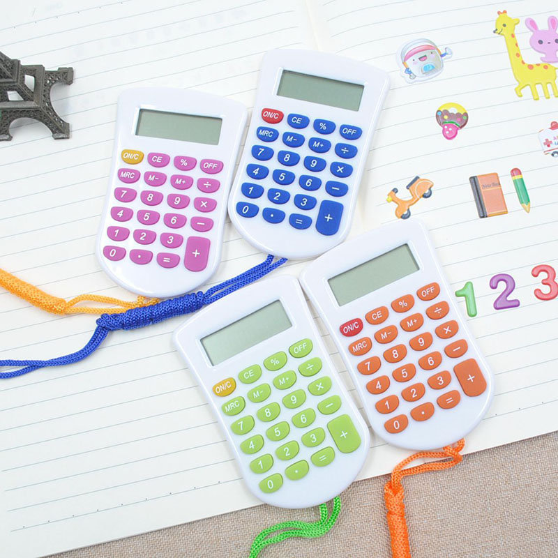 mini biuro 8-fragment kalkulator z smycz przenośny nauczania matematyki zasobów dla dzieci kreatywne artykuły szkolne narzędzie