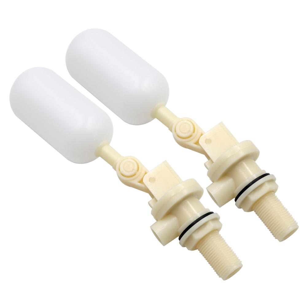 2PCS Adjustable Float Ball Valve DN15 1/2'' Inch White Plastic Water Control Switch Water Tank Inlet Auto Fill Float Ball Valve