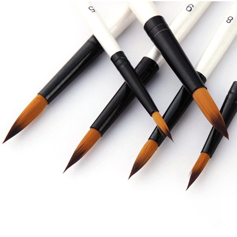 Set van 12 penselen voor kunstenaars, acryl, olieverf, aquarel, knutselen, model, schilderen op nummer, penselen