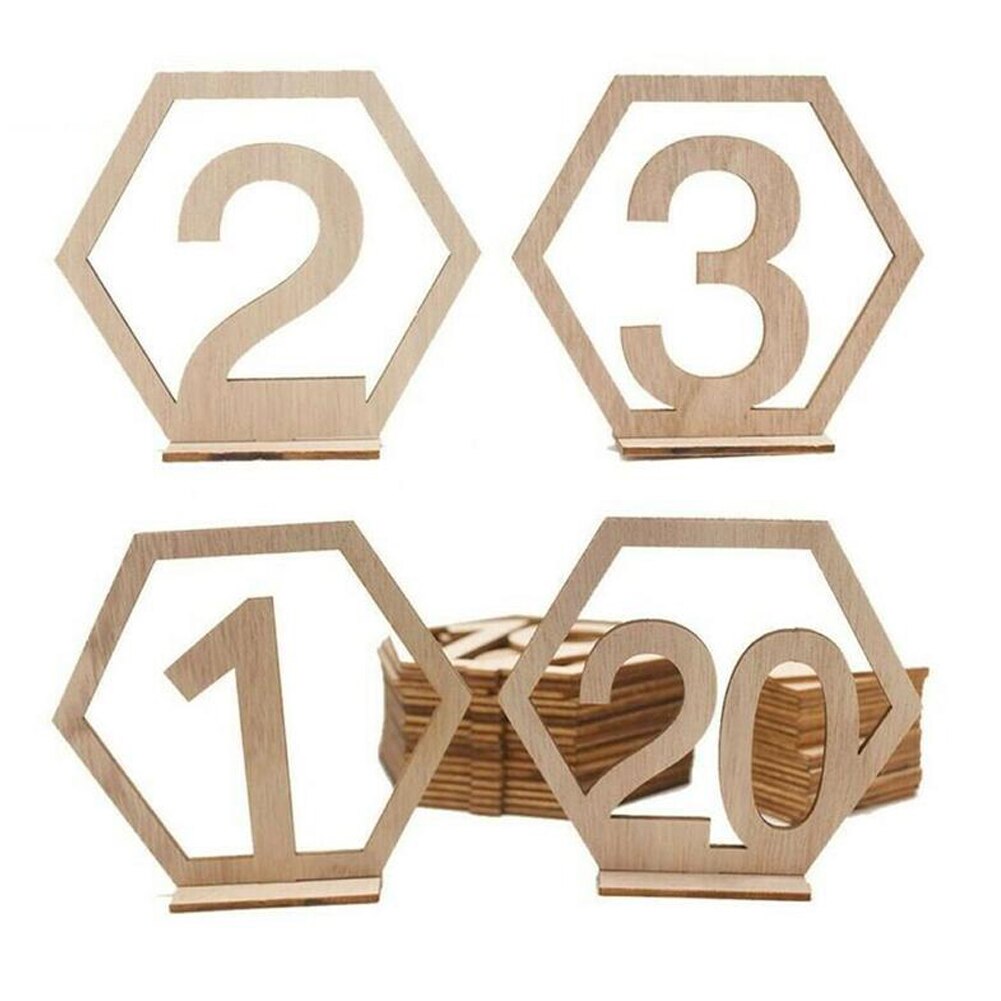 1-10/11-20 Numbers Wooden Table Numbers Rustic Wedding Engagement Seat Numbers Sign Wood Signs Wedding Hexagon Table Number