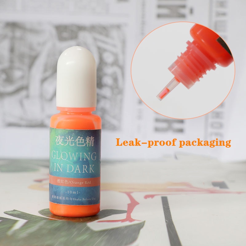 10 farver epoxy uv harpiks farvestof farve pigment glødende i mørk ab krystal lim håndlavet gør-det-selv materiale pigment til smykker ma