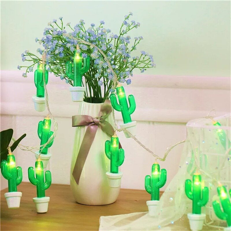 Cactus String Lights Outdoor LED Garland Tree Lamp Christmas Decor Patio Curtain Bedroom Living Room Wedding Birthday Party Home