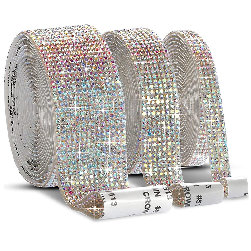 Zelfklevende Kristal Strass Sticker Diamant Lint DIY Sticker Steentjes Arts Crafts Auto Telefoon Decoratie