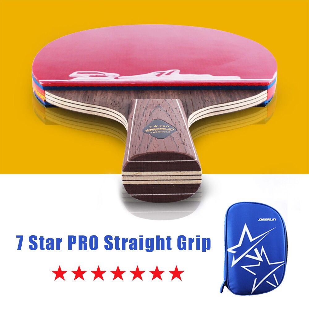 Original DEEPLIN 6 Sterne Profi Kohlenstoff Struktur Tischtennis Schläger Ddouble Pickel-in Gummi Klingeln Pong Schläger Tenis de mesa Tisch: 7 star PRO 1 kurz