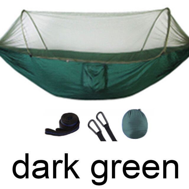 Bærbar hængekøje indendørs hjem soveværelse hængekøje doven stol rejse udendørs camping gynge stol tyk lærred seng hængekøjer: Mørkegrøn
