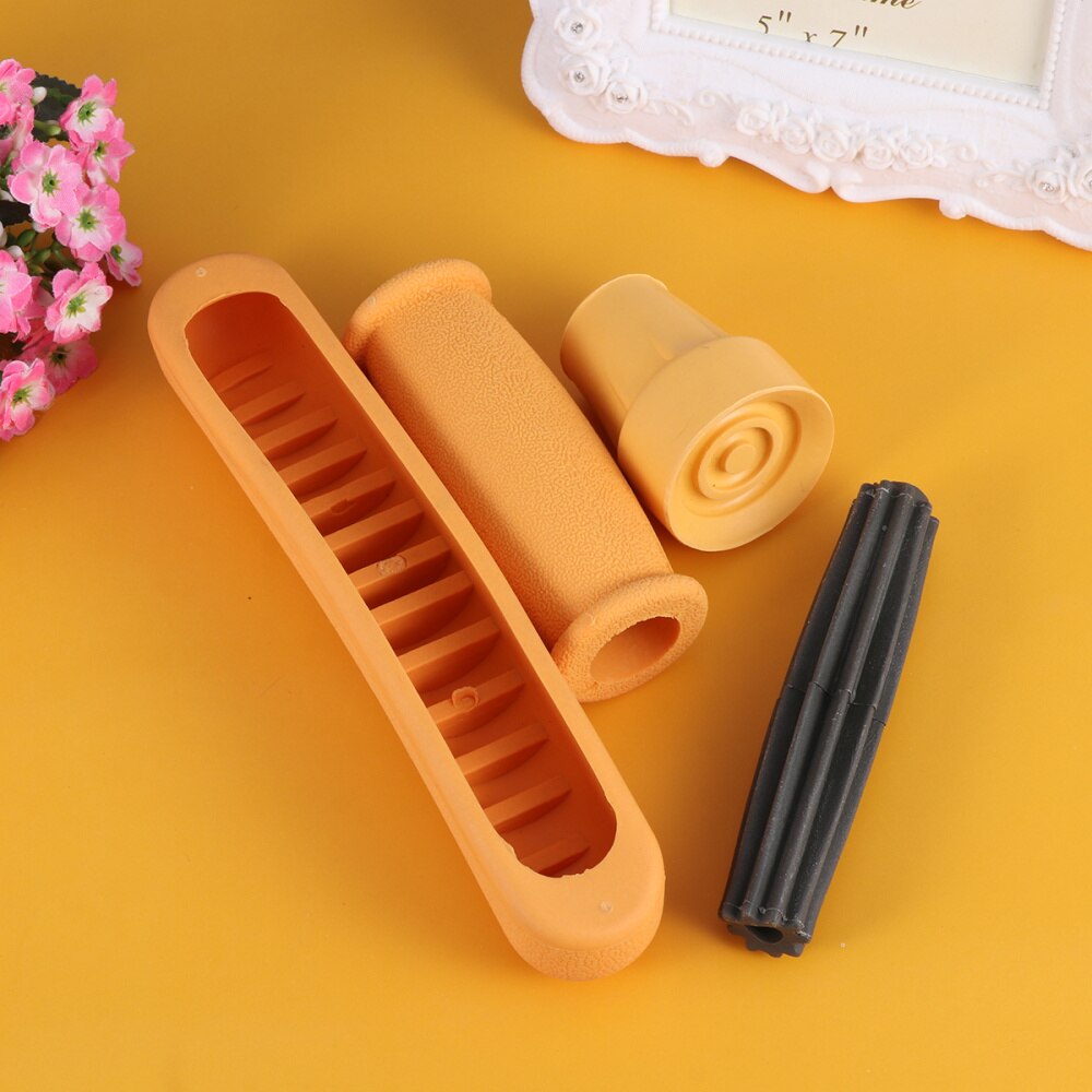 1 Set of 8PCS Walking Stick Accessories Rubber Axillary Mop Handle Anti-slip Walking Stick Head Non-slip Foot Pad Armpit Bracket