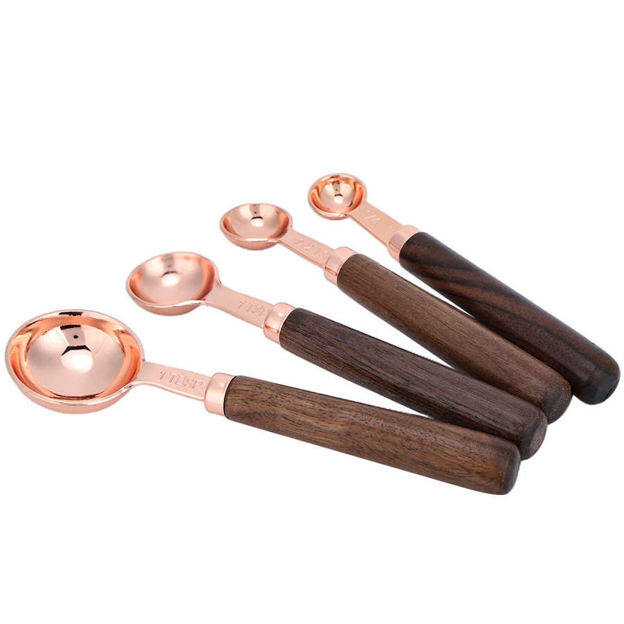 Measuring Tools Chemistry Laboratory Tools 4PCS/Set Rose Gold Stainless Steel Measuring Cups Measuring Spoon for Household