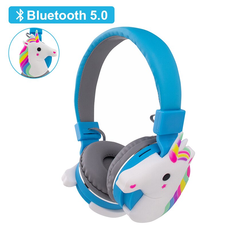 Mignon licorne Bluetooth 5.0 casque sans fil avec Microphone Mobiel téléphone casque filles musique HelmetWith micro pour enfants: Unicorn