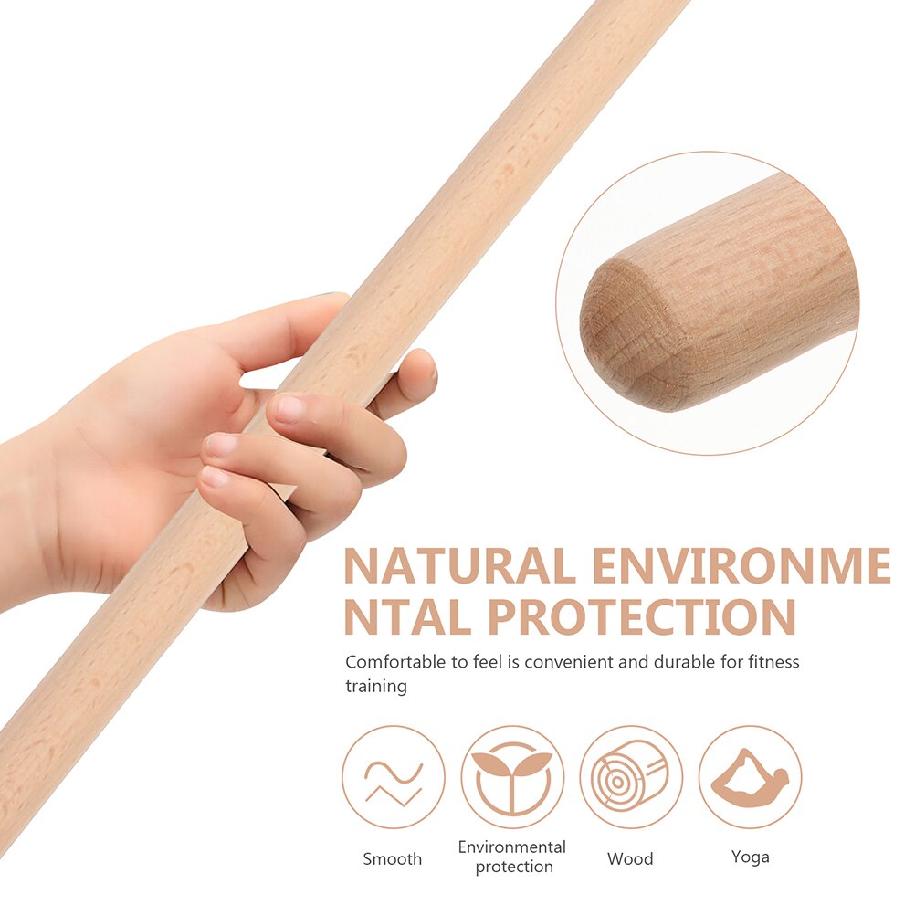 5pcs Wooden Yoga Sticks Stretching Tool Humpback Correction Stick Open Shoulder Yoga Accessories Bodybuilding Posture Correction