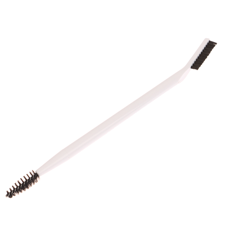 Brosse à cils à double tête, peigne à sourcils, outil de maquillage réutilisable: Beige