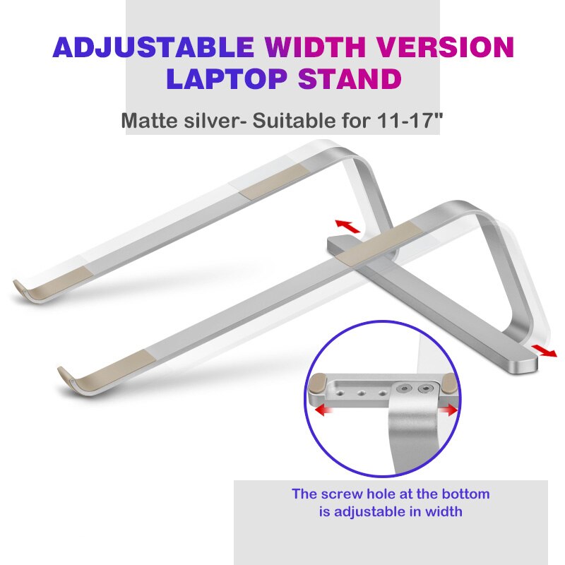 Laptop Stand Simple Aluminum Tablet Holder Universal for Apple MacBook Air Pro 11-17" Folding Office Notebook Portable: S-ADJUSTABLE WIDTH