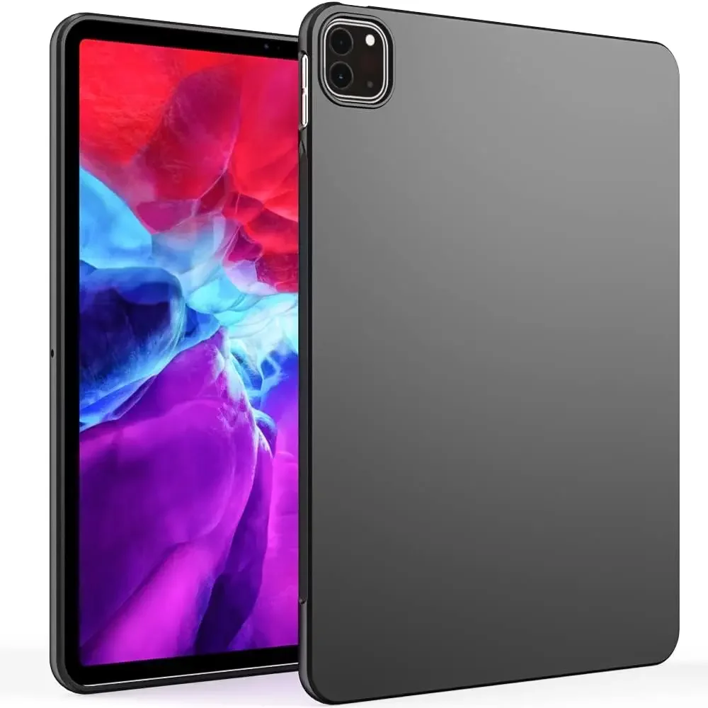 Siliconen tablethoes voor iPad Air 5 4 mini 2 3 4 ipad 5 6 7 8 9 10 Gen Pro 11 ''12.9'' Flexibele zachte TPU zwarte shell achterkant: Oranje