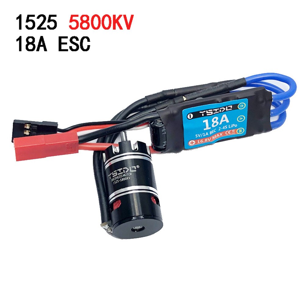 Mini 1525 1410 2800KV 3800KV 5800KV 10800KV Brushless Motor 18A ESC for Kyosho Mr03 Pro Atomic DRZ 1/24 1/28 1/32 RC Car: 5800KV 18A Combo