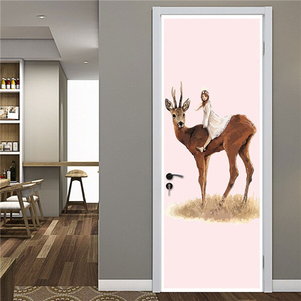 Europese Restaurant Deur Sticker Universele 3D PVC Behang DIY Waterdichte Muurschildering Sticker Voor Woonkamer Slaapkamer Home Decor: MT253-C