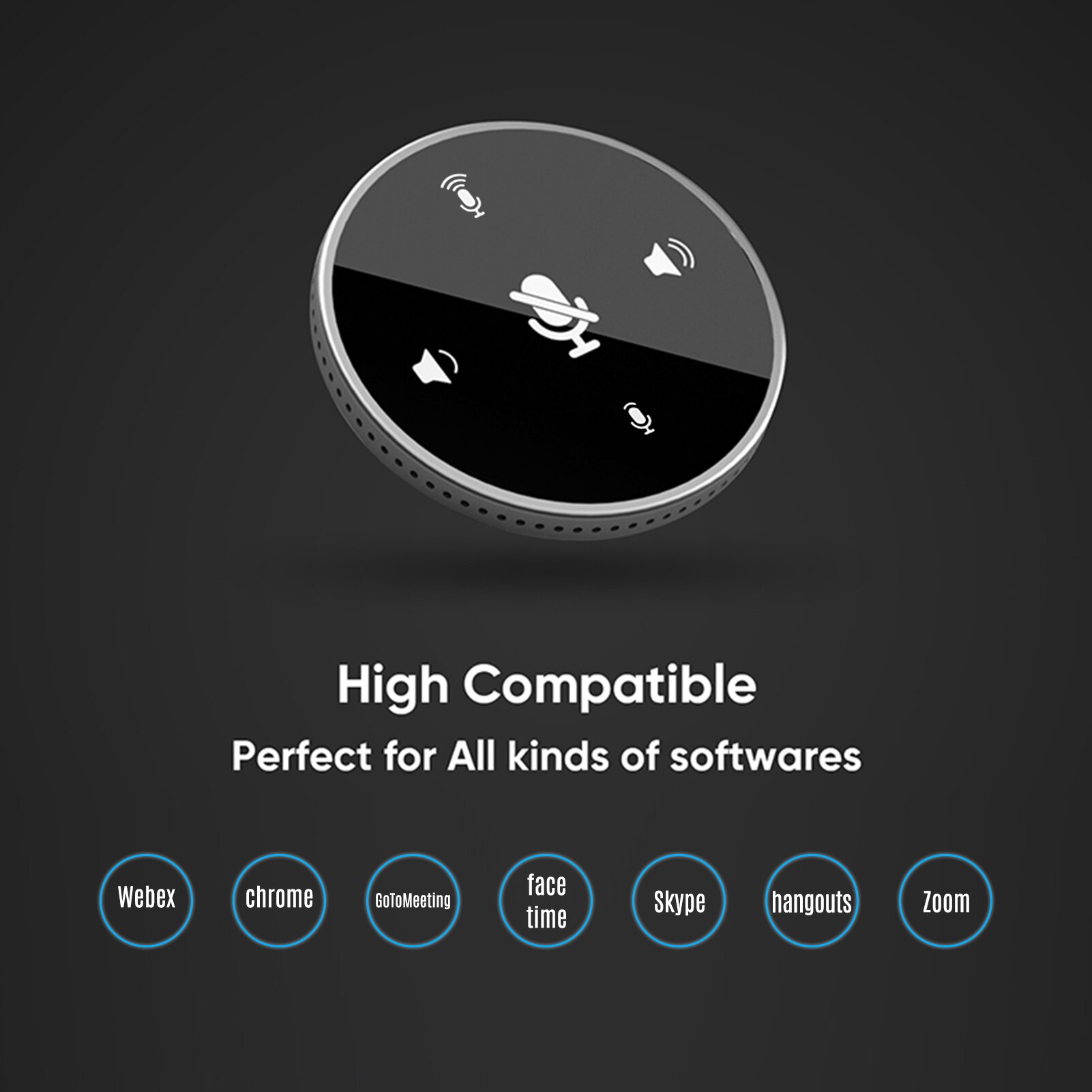 Desktop USB Conference Speakerphone Microphone Built-in Speaker 360° Omnidirectional PC Computer Condenser Mic Plug &amp; Play