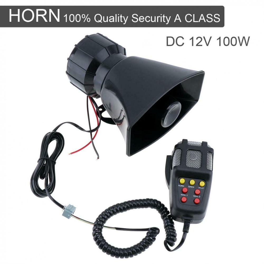 100W 12V 7 Tone Sound Emergency Siren Car Horn Loud Speaker Car Truck Police Fire Air bugle PA Speaker with MIC Car Accessories