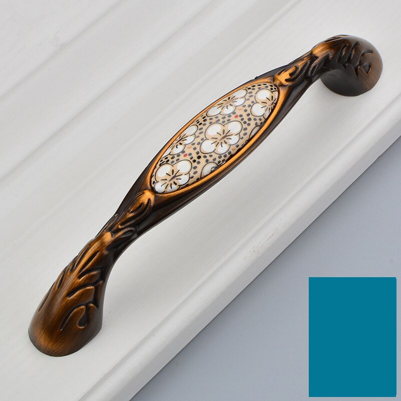 Antieke Brons Keramische Kast Handvatten Zinklegering Retro Lade Knoppen Kastdeur Meubilair Hardware Kabinet Handles: 06