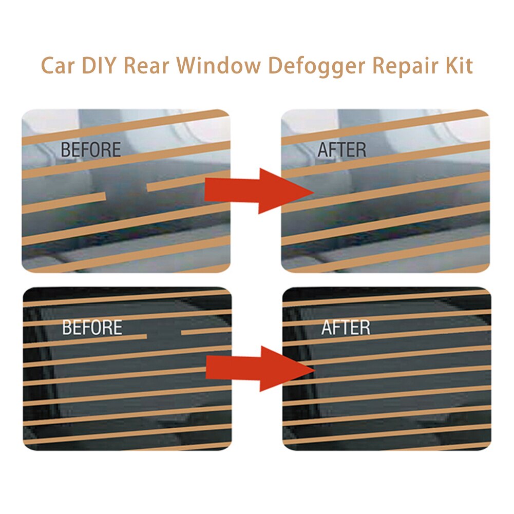 Car Rear Window Defogger Repair Kit Repair Broken Rear Window Defroster Grid Lines DIY Quick Repair Scratched Care Tools