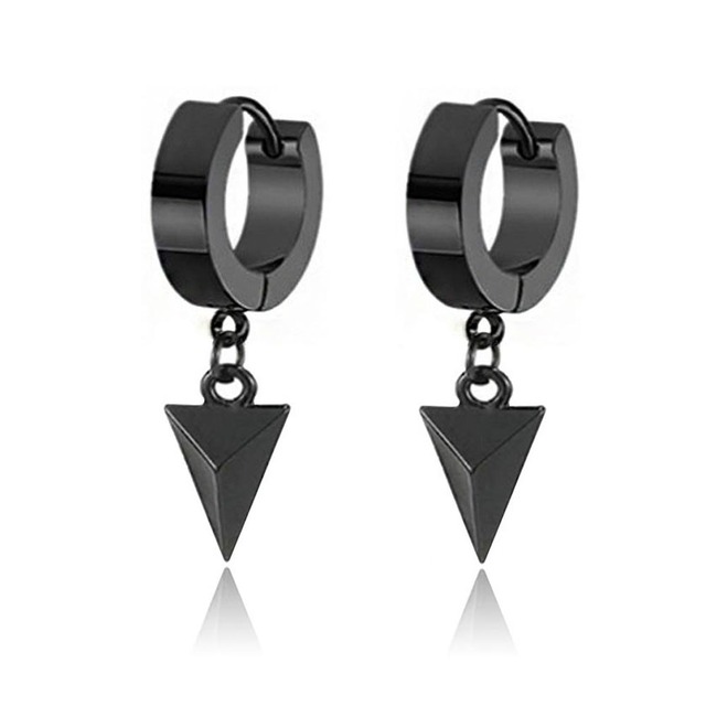 Wkoud 8 Pairs Rvs Punk Stud Oorbellen Voor Mannen Vrouwen Populaire Driehoek Kruis Klinknagel Oorbellen Scharnierende Hanger Ring Pierce: Rose Goud Kleur